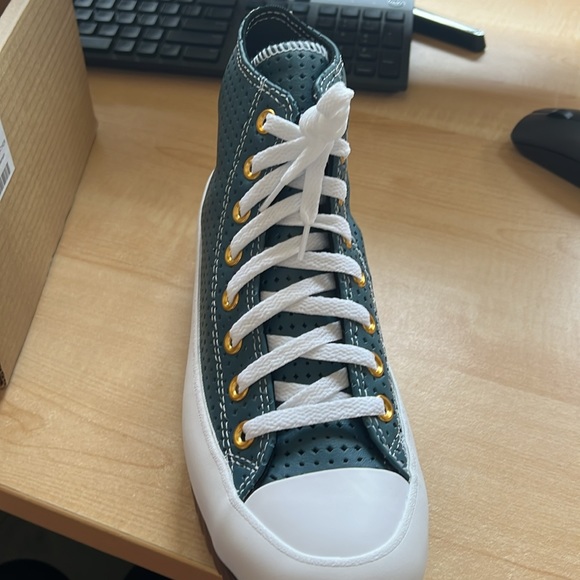 Custom designed converse lugged platform leather.  M7 W9 - Picture 2 of 4